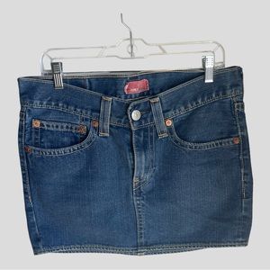 Levi's Women’s Type 1 Jean Mini Skirt Rugged Blue Size L  Western Rodeo Summer